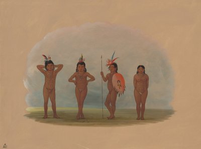 Fire Zurumati-børn, 18541869. af George Catlin