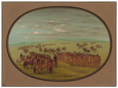 Hestevæddeløb - Minatarrees af George Catlin