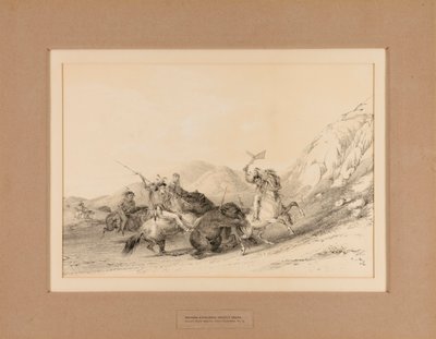 Indianere angriber grizzlybjørne - nr. 19 af George Catlin