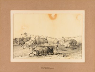 Indianere på bøffeljagt - nr. 7 af George Catlin