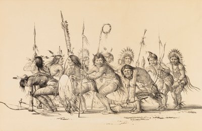 Indianere i en cirkel, der danser - nr. 30 af George Catlin