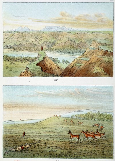 Indians of America: Jagt efter antilope Gravering af George Catlin (1794-1872) af George Catlin