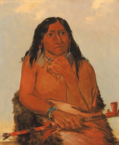 Is-sa-wáh-tám-ah, ulv bundet med hår, en høvding af George Catlin
