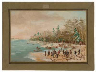 La Salle slår den første bolt i til Griffin. 26. januar 1679 af George Catlin