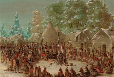 La Salles fest festede i Illinois Village. 2. januar 1680, 18471848. af George Catlin
