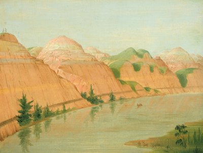 Magnificent Clay Bluffs, 1800 Miles over St. Louis, 1832. af George Catlin