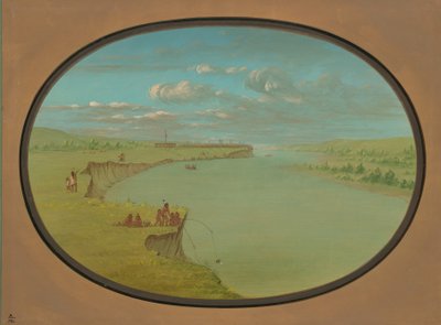 Mandan Village - A Distant View, 18611869. af George Catlin
