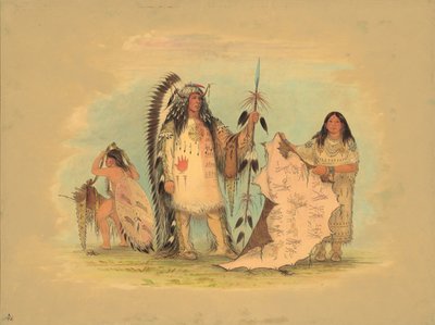 Mandan krigschef med sin yndlingskone, 18611869. af George Catlin