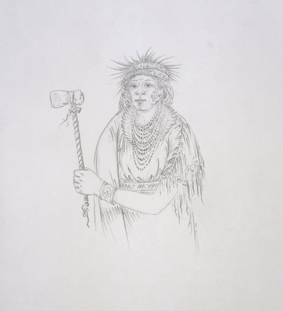 Men-son-se-a (Venstrehånden) 1852 af George Catlin