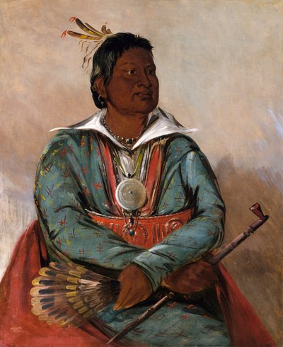 Mó-sho-la-túb-bee, han, der udrydder og dræber, stammens høvding af George Catlin