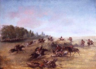 Rytteriet gennemsøger et krat af George Catlin