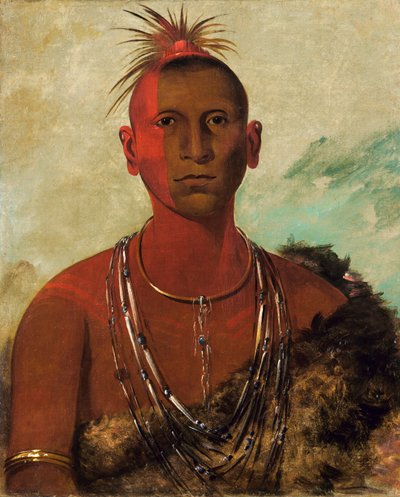 Náh-se-ús-kuk, Hvirvlende Torden, Black Hawks ældste søn af George Catlin