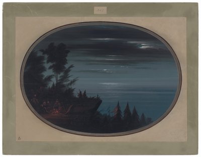 Nayas Village om natten af George Catlin