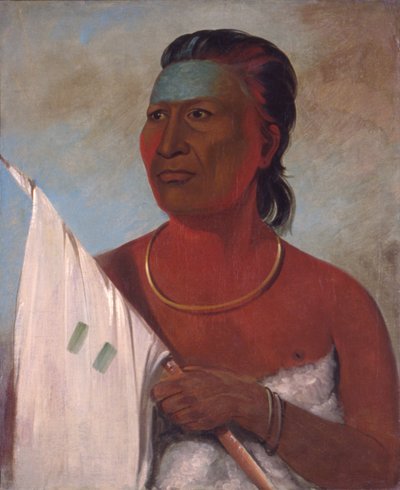 Náh-pavens rådgiver for Black Hawk, 1832. af George Catlin