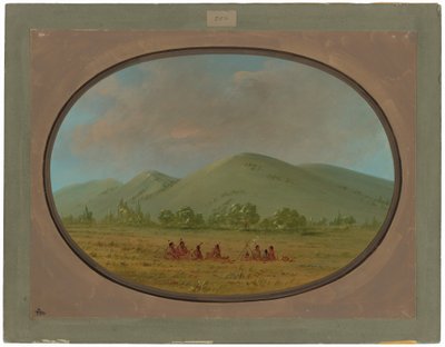 Nishnabotana Bluffs, Upper Missouri af George Catlin