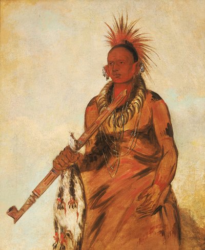 No-o-mún-nee, Går i regnen, en kriger af George Catlin