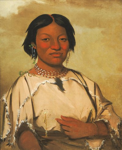 Oó-je-en-á-he-a, kvinden, der bor i en bjørnehule af George Catlin