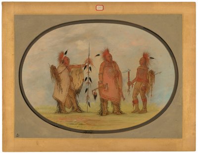 Osage Chief med to krigere af George Catlin