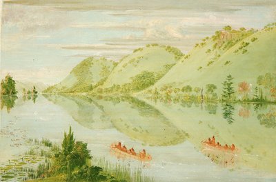 Maleriske skrænter over Prairie du Chien af George Catlin