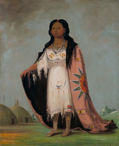 Pshán-shaw, sødt duftende græs, tolv år gammel datter af Bloody Hand af George Catlin
