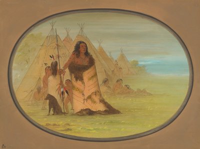 Puncah-chef omgivet af sin familie, 18611869. af George Catlin