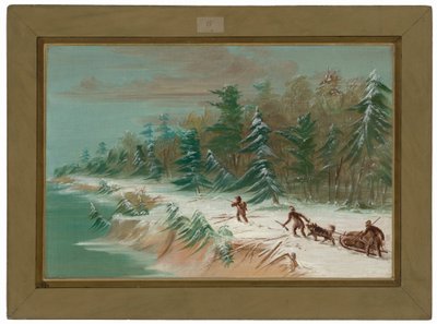 Tilbage til Fort Frontenac med slæde. Februar 1679 af George Catlin