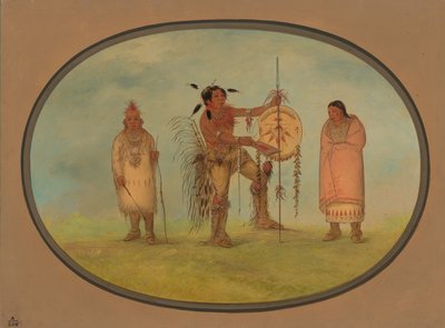 Saukie Warrior, His Wife, and a Boy, 18611869. af George Catlin