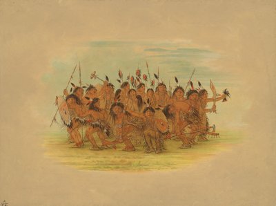 Hovedbundsdans - Sioux, 1861. af George Catlin