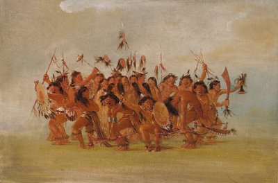 Hovedbundsdans, Teton-flodens munding, 1835-1837. af George Catlin