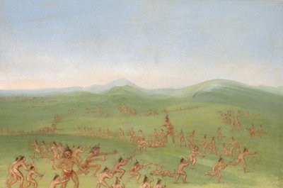 Sham Fight, Mandan Boys af George Catlin