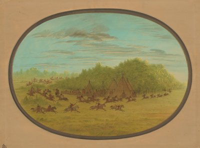 Sham Fight of the Camanchees, 18611869. af George Catlin