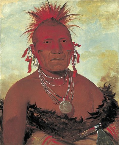 Shón-ka-ki-he-ga, hestehøvding, stor pawnee-høvding af George Catlin
