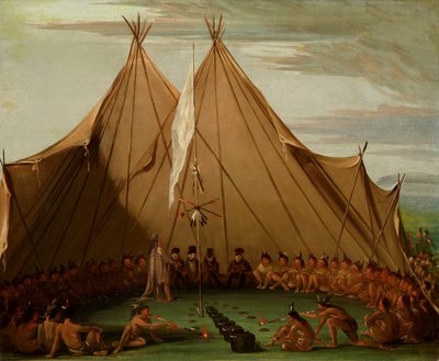 Sioux Dog Feast af George Catlin