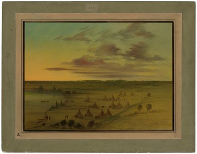 Sioux Village - Svanesøen af George Catlin