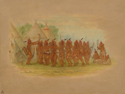 Slaves Dance - Saukie, 1861. af George Catlin