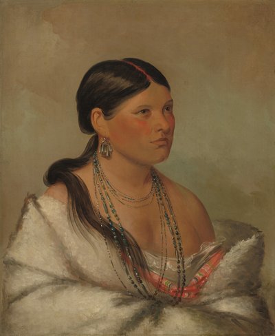 Den kvindelige ørn - Shawano af George Catlin