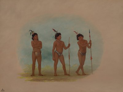 Tre Auca-børn, 18541869. af George Catlin