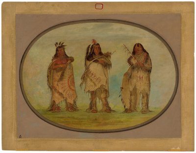 Tre fornemme krigere af Sioux-stammen af George Catlin
