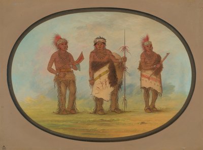 Tre Iowa-indianere, 18611869. af George Catlin