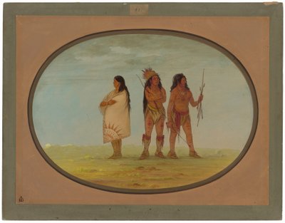 Tre Navajo-indianere af George Catlin
