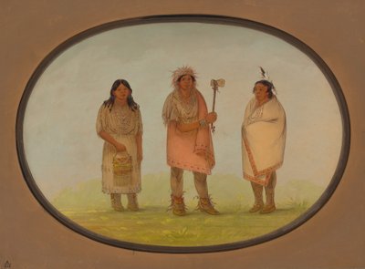 Tre Piankeshaw-indianere, 18611869. af George Catlin