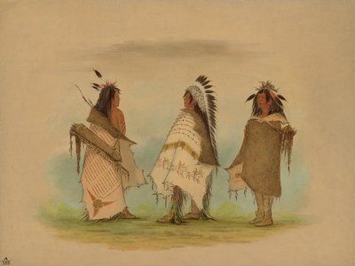 Tre Shoshonee Warriors, 1861. af George Catlin