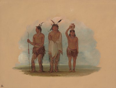 Tre Walla Walla-indianere, 18551869. af George Catlin