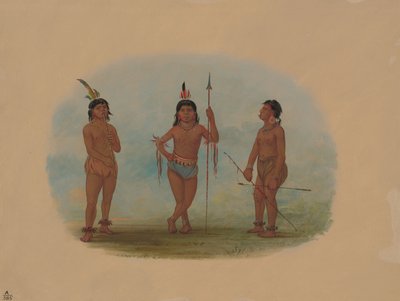 Tre unge Tobos-mænd, 18541869. af George Catlin