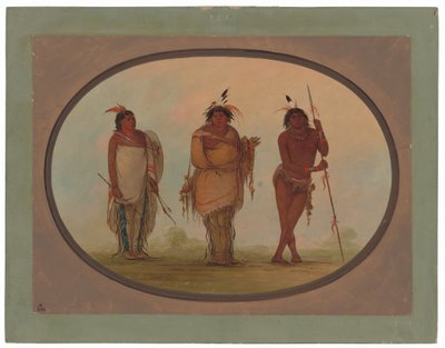 Tre Yumaya-indianere af George Catlin