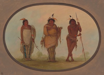 Tre Yumaya-indianere, 18551869. af George Catlin