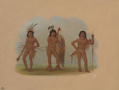 Tre Zurumati-indianere, 18541869. af George Catlin
