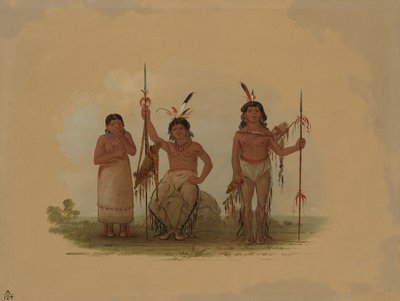To Arapaho-krigere og en kvinde, 18611869. af George Catlin