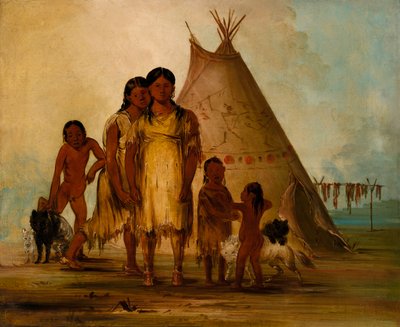 To comanche-piger af George Catlin