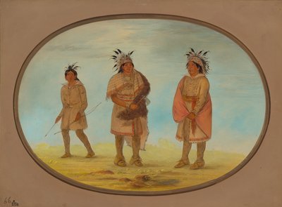 To Weeah-krigere og en kvinde, 18611869. af George Catlin
